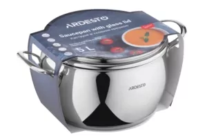 Каструля зі скляною кришкою Ardesto Gemini Liguria, 5л, нержавіюча сталь