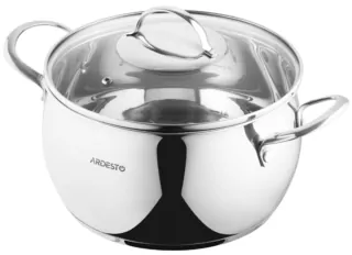 Каструля зі скляною кришкою Ardesto Gemini Liguria, 5л, нержавіюча сталь