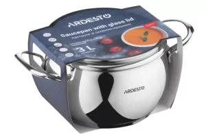 Кастрюля со стеклянной крышкой Ardesto Gemini Liguria,  3л, нержавеющая сталь