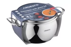 Кастрюля со стеклянной крышкой Ardesto Gemini Liguria,  4л, нержавеющая сталь