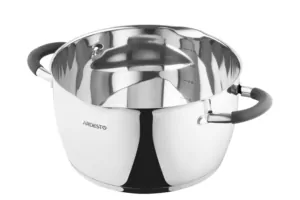 Ardesto Casserole with glass lid and drain spout Gemini Livorno, 5.5l, stainless steel, silicone