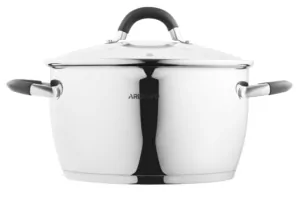 Ardesto Casserole with glass lid and drain spout Gemini Livorno, 5.5l, stainless steel, silicone