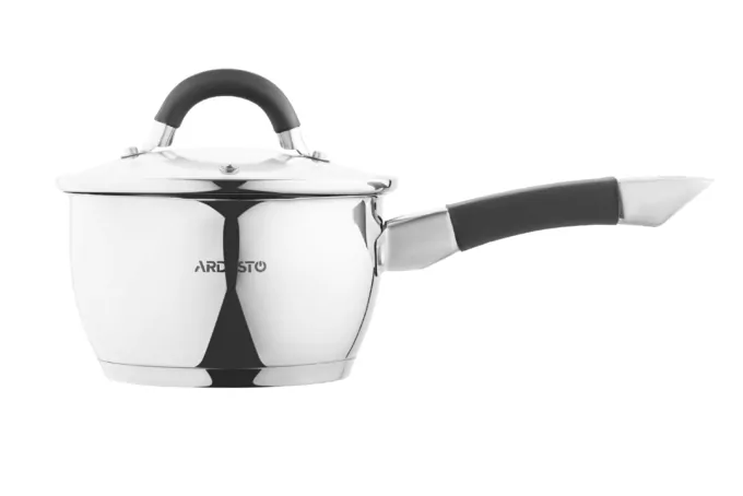 Ковш со стеклянной крышкой и сливом Ardesto Gemini Livorno, 1.6л, нержавеющая сталь, силикон