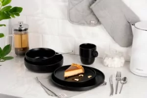 Ardesto Dessert plate  Trento, 20.5cm, ceramics, black