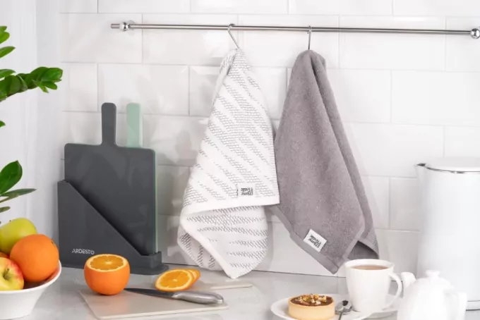 Kitchen towel set ARDESTO SuperSoft 40x60cm, 2pcs, 100% cotton, grey