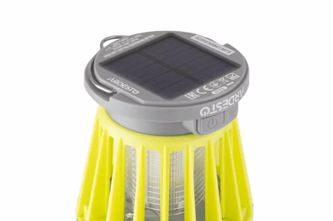 Светильник антимоскитный Ardesto, 5 Вт, авт.работа 20 ч, 6000-6500К, солнечная батарея, аккум. 1200 мА•ч, USB-C > USB-A, серо-зелёный
