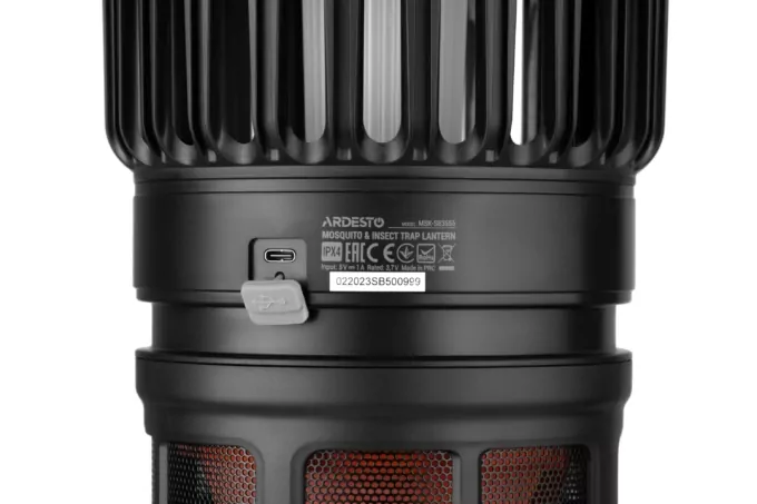 Светильник антимоскитный Ardesto, 5 Вт, авт.работа 14 ч, 6000-6500К, аккум. 2000 мА•ч., USB-C > USB-A, чёрный