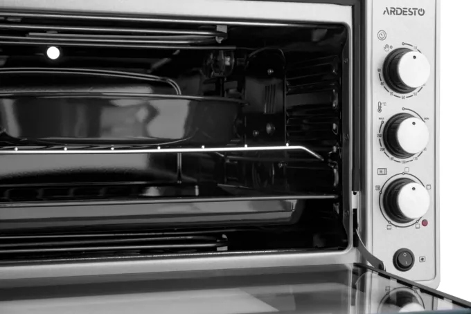 Electric oven ARDESTO, 48L, 1700W, mech., convection, double glass, rotisserie, grey