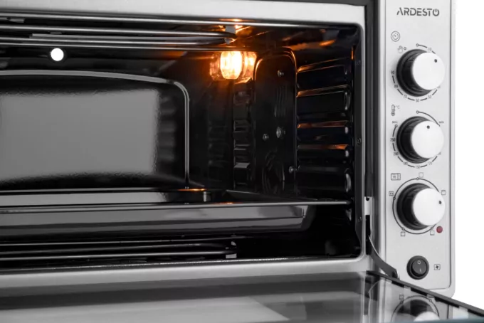 Electric oven ARDESTO, 48L, 1700W, mech., convection, double glass, rotisserie, grey