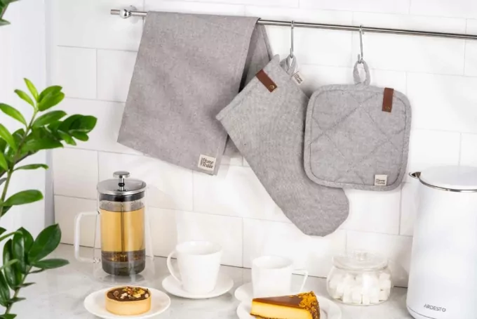 Ardesto Oven mitten Oliver, 18х30cm, 100% cotton, filling: batting, gray