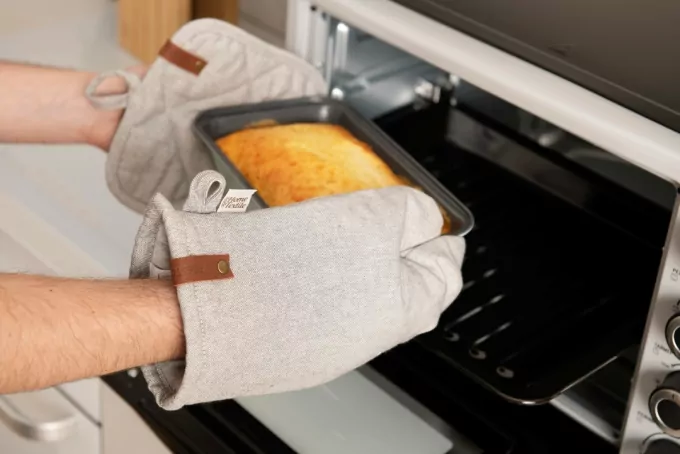 Ardesto Oven mitten Oliver, 18х30cm, 100% cotton, filling: batting, gray