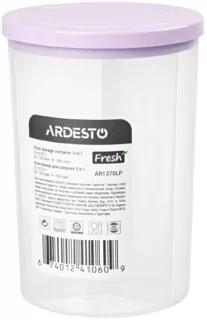 Контейнер для зберігання харчових продуктів 3 в 1 Ardesto Fresh, 3х0.75л, пластик, ліловий