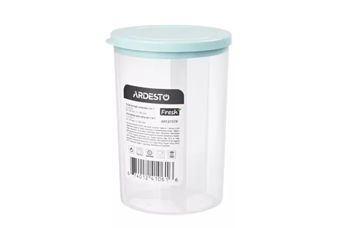 Food storage container Ardesto Fresh, 3 in 1, 3*0,75l, plastic, blue