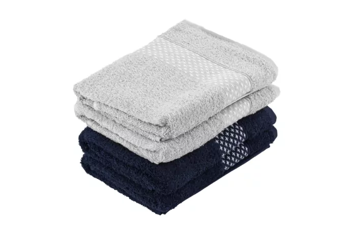 Ardesto Terry towel set Holiday, 50х90cm, 4pcs, 100% cotton, blue, silver