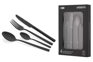 Ardesto Cutlery set Black Mars Favola, 4pcs, stainless steel, black