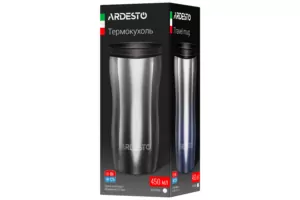 Термочашка Ardesto Metallic, 450мл, нержавеющая сталь, черный