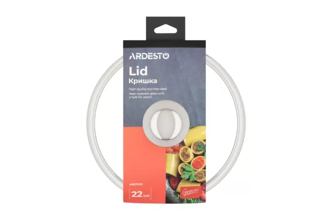 Ardesto Lid Gemini, 22cm, heat-resistant glass, stainless steel