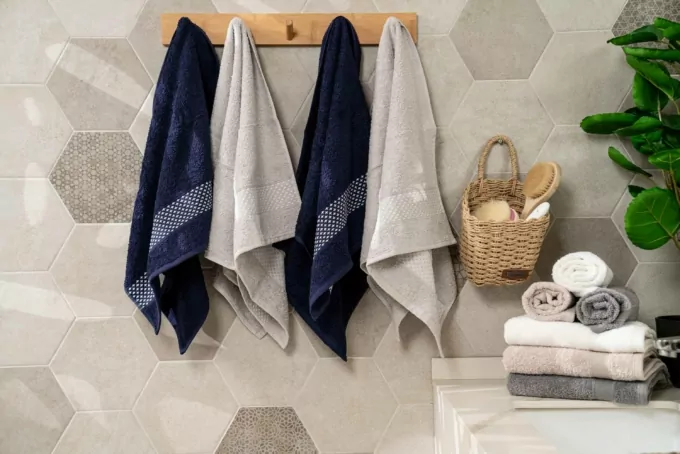 Ardesto Terry towel set Holiday, 50х90cm, 4pcs, 100% cotton, blue, silver