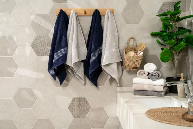 Ardesto Terry towel set Holiday, 50х90cm, 4pcs, 100% cotton, blue, silver