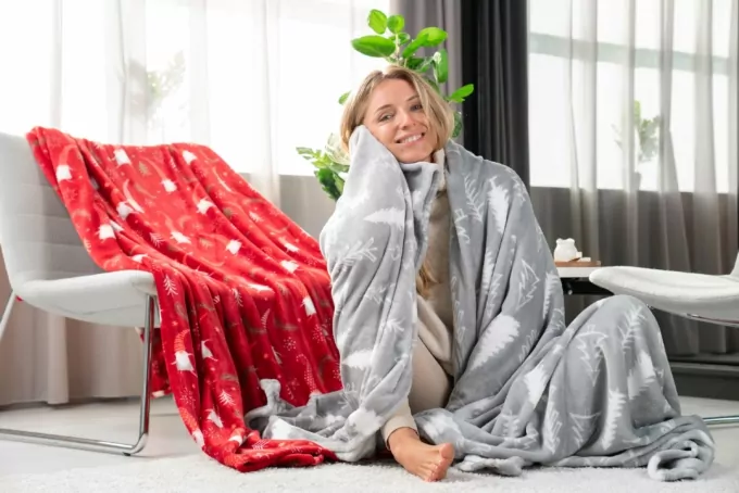 Плед ARDESTO Flannel, 160х200см, 100% полиэстер, елки