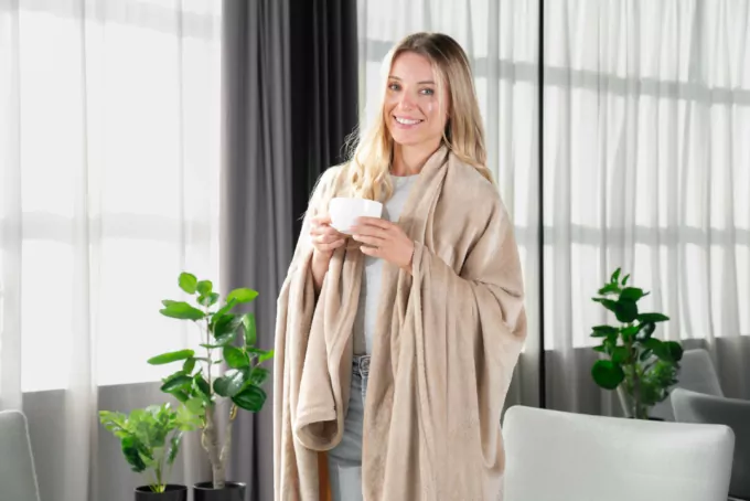 Плед Ardesto Flannel, 200х220см, 100% полиэстер, бежевый
