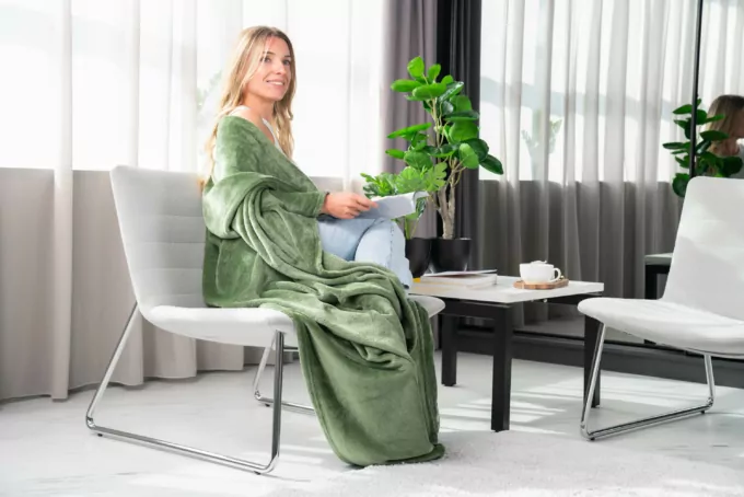 Плед Ardesto Flannel, 160х200см, 100% полиэстер, зеленый