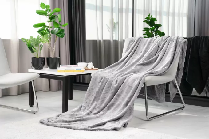 Плед Ardesto Embossed, 160х200см, 100% полиэстер, серый
