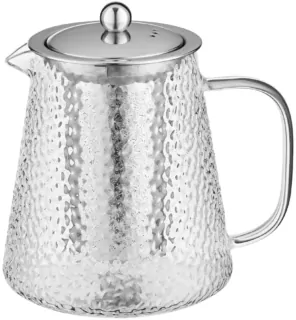 Ardesto Teapot Gemini, 950ml, borosilicate glass, stainless steel, transparent