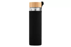 Ardesto Double wall Bottle, 450ml, borosilicate glass, bamboo