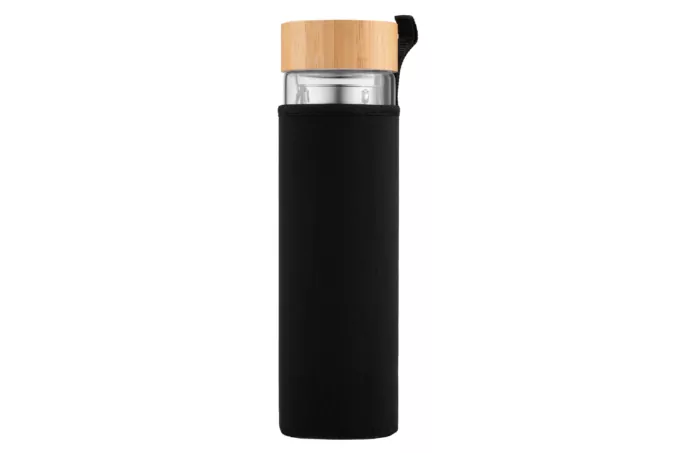 Ardesto Double wall Bottle, 450ml, borosilicate glass, bamboo