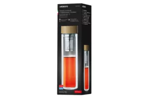 Ardesto Double wall Bottle, 450ml, borosilicate glass, bamboo