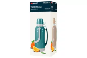 Термос Ardesto Gemini Gourmet, 3200мл, пластик, боросиликатное стекло, коричневый