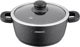 Каструля зі скляною кришкою Ardesto Gemini Anzio, 2.5л, алюміній, чорний