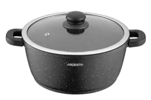 Кастрюля со стеклянной крышкой Ardesto Gemini Anzio, 4.4л, алюминий, черный