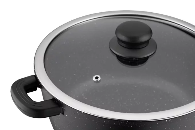 Кастрюля со стеклянной крышкой Ardesto Gemini Anzio, 4.4л, алюминий, черный