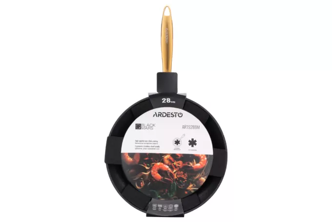 Сковорода Ardesto Black Mars Sparkle, 28см, алюминий, черный