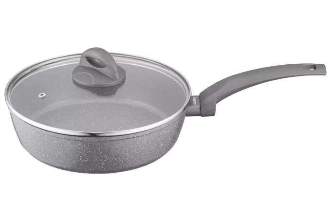 Deep fry pan with lid ARDESTO Gemini Gourmet Apulia, 24cm, aluminium, gray