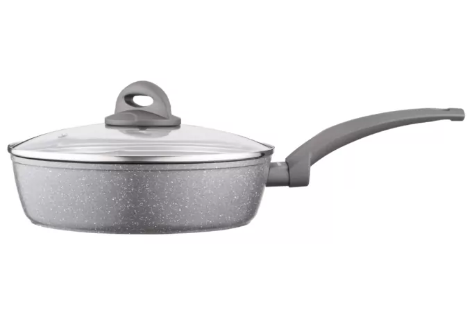 Deep fry pan with lid ARDESTO Gemini Gourmet Apulia, 24cm, aluminium, gray