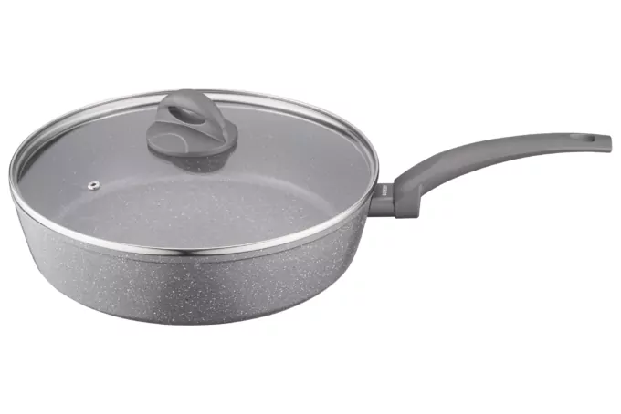 Ardesto Deep Fry pan with lid Gemini Gourmet Apulia, 28cm, aluminium, gray