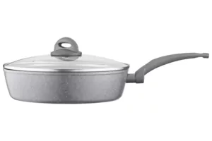 Ardesto Deep Fry pan with lid Gemini Gourmet Apulia, 28cm, aluminium, gray