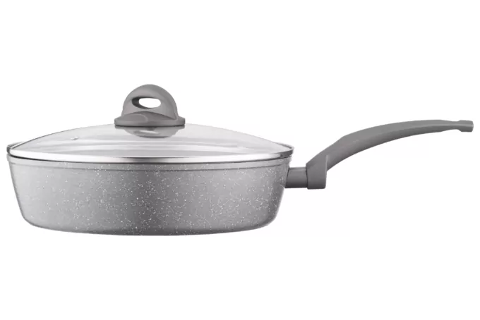 Ardesto Deep Fry pan with lid Gemini Gourmet Apulia, 28cm, aluminium, gray