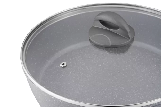 Ardesto Deep Fry pan with lid Gemini Gourmet Apulia, 28cm, aluminium, gray