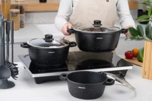 Кастрюля со стеклянной крышкой Ardesto Gemini Anzio, 4.4л, алюминий, черный