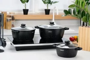 Кастрюля со стеклянной крышкой Ardesto Gemini Anzio, 6.4л, алюминий, черный