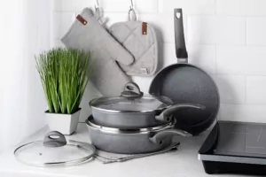 Ardesto Deep Fry pan with lid Gemini Gourmet Apulia, 28cm, aluminium, gray
