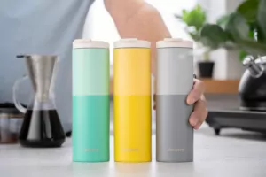 Ardesto Travel mug Duo, 450ml, stainless steel, grey