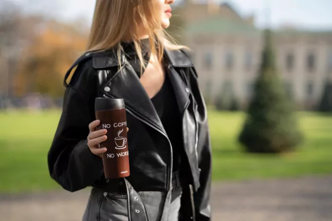 Термокухоль ARDESTO Coffee Time, 450мл, нержавіюча сталь, коричневий