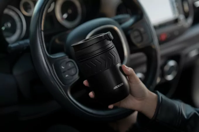 Ardesto Travel mug Cosy, 400ml, stainless steel, black