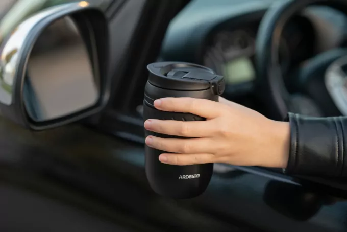 Ardesto Travel mug Cosy, 400ml, stainless steel, black