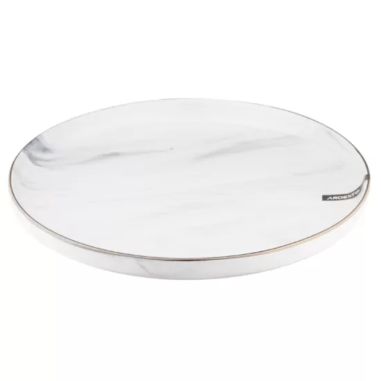 Dinner plate ARDESTO Marmo, 27cm, ceramics, white